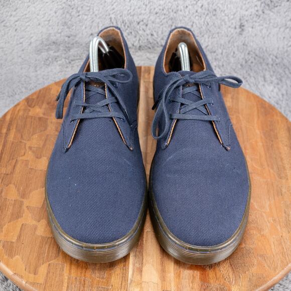Dr Martens Mens Delray Oxford Shoes Navy Blue Canvas Twill Size 11 Lace Up - Picture 2 of 10